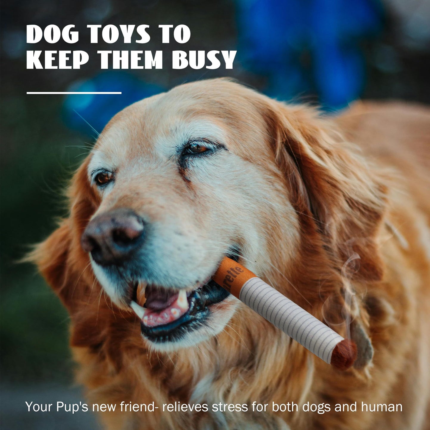 Funny Cigarettes Dog Toy Interactive Dog Teething Toys Squeaky Cigar Pet Toy Indoor Bite Kick Plush Dog Cat Toys Supplies For Puppies Small Dogs Pet Present Cats Pet Lovers Gift