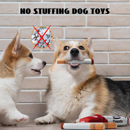 Funny Cigarettes Dog Toy Interactive Dog Teething Toys Squeaky Cigar Pet Toy Indoor Bite Kick Plush Dog Cat Toys Supplies For Puppies Small Dogs Pet Present Cats Pet Lovers Gift