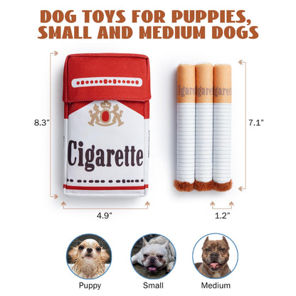 Funny Cigarettes Dog Toy Interactive Dog Teething Toys Squeaky Cigar Pet Toy Indoor Bite Kick Plush Dog Cat Toys Supplies For Puppies Small Dogs Pet Present Cats Pet Lovers Gift