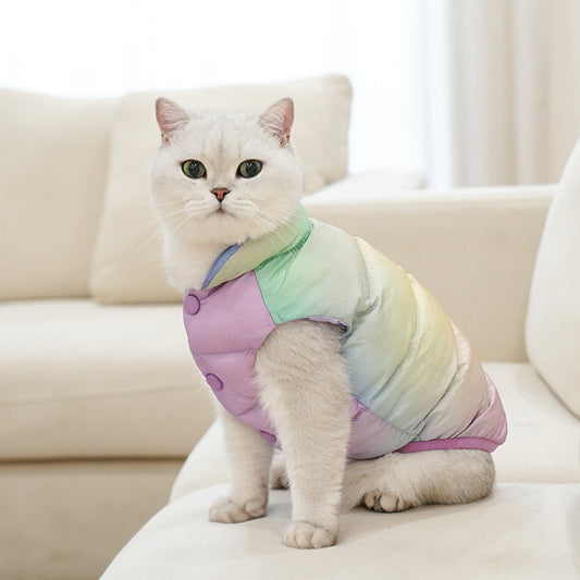 Colorful Pet Vest Top Cat Warm Winter Fashion Clothes Teddy Dog Clothing