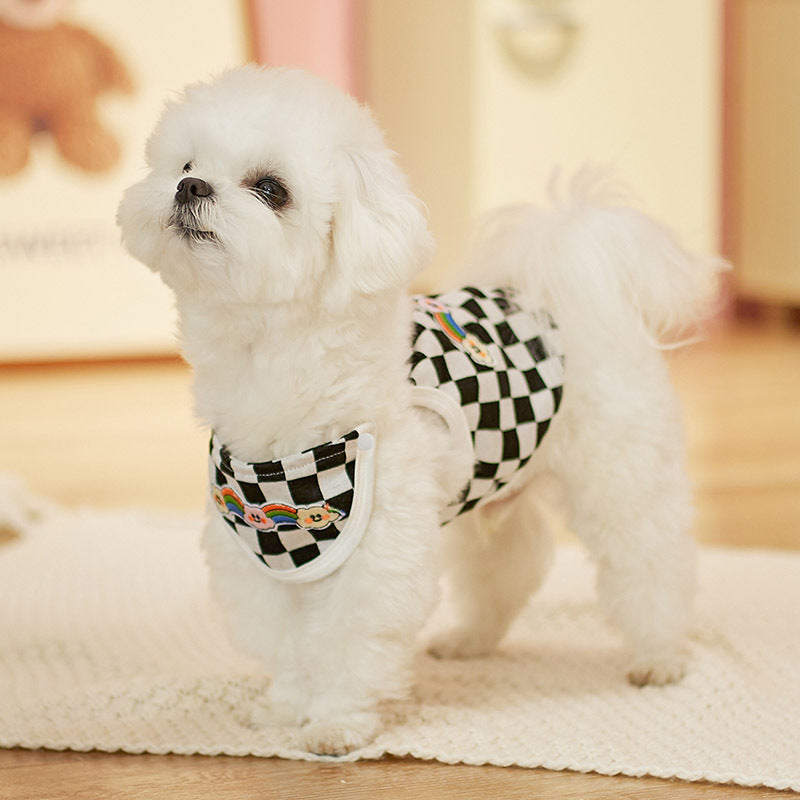 Bib Chessboard Fashion Brand Vest Pet Dog